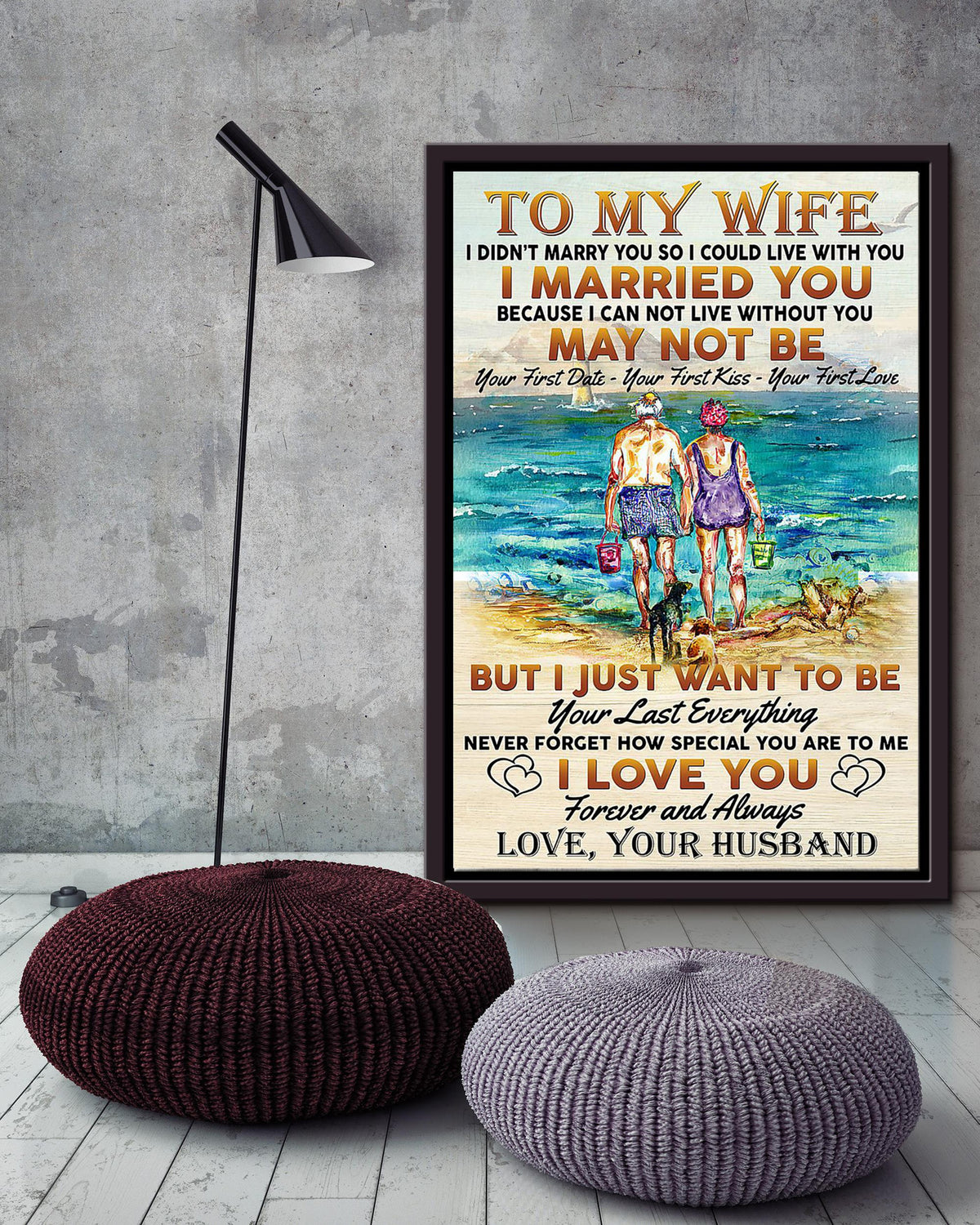 Loving Letter From Husband To Wife Gift For Valentine Wedding Anniversary 05 Framed Canvas