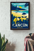 Cancun Mexico - Traveling Wall Art - Gift For Tourist Souvenir Traveling Lover Surfing Lover Beach Lover Framed Matte Canvas Framed Prints, Canvas