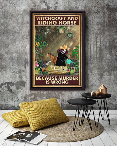 Cowgirl Witchcraft And Riding Horse Running Horse Wall Art Gift For Horse Lover Horseback Rider Cowboy Framed Canvas Framed Prints, Canvas