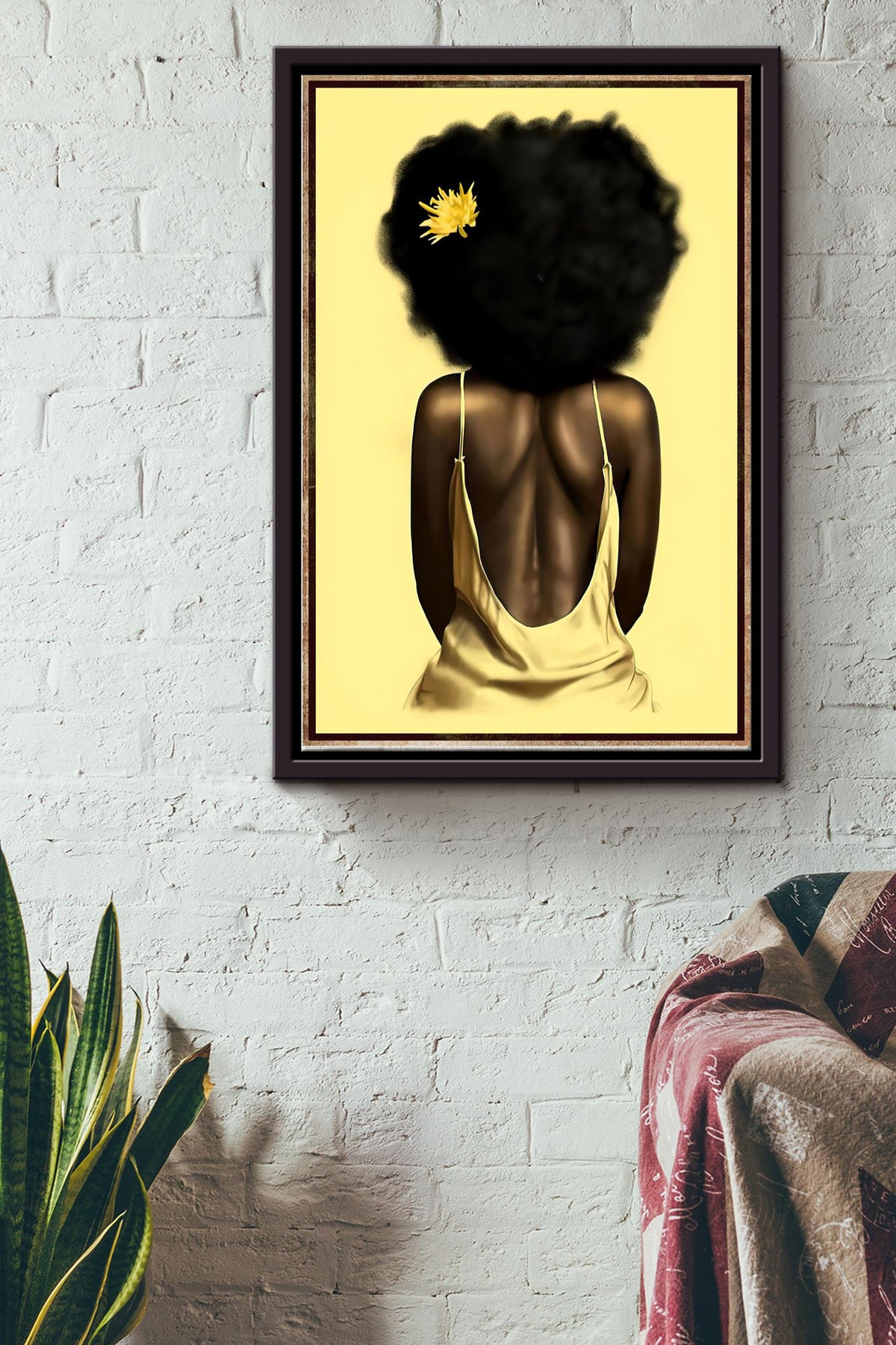 Black Girl Poster - Home Decor Wall Art - Gift For Black Live Matter Advocate, African Friend, Gender Equality Advocate Framed Matte Canvas Framed Prints, Canvas