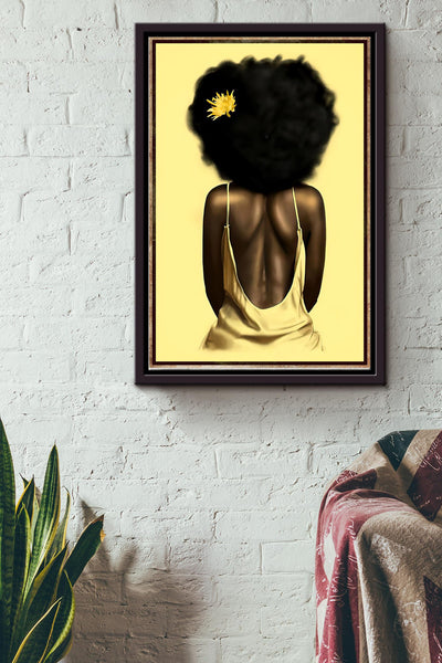 Black Girl Poster - Home Decor Wall Art - Gift For Black Live Matter Advocate, African Friend, Gender Equality Advocate Framed Matte Canvas Framed Prints, Canvas
