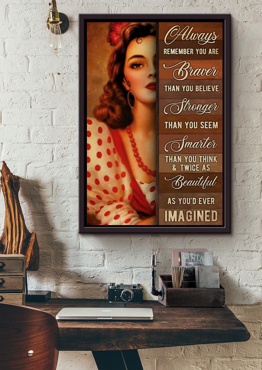 Always Remember You Art Motivation Quote Wall Art For Home Decor Housewarming Framed Canvas Framed Prints, Canvas