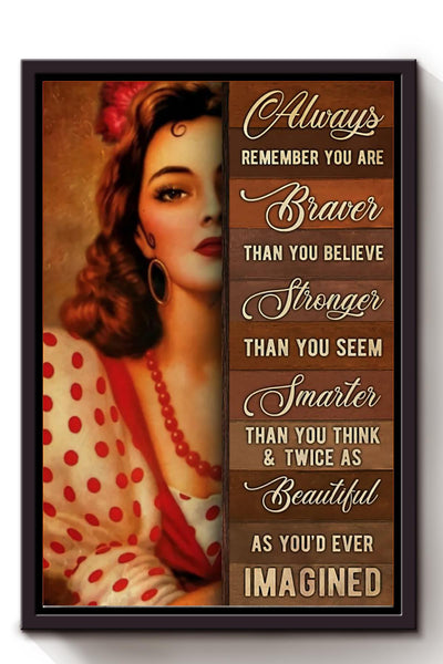 Always Remember You Art Motivation Quote Wall Art For Home Decor Housewarming Framed Canvas Framed Prints, Canvas