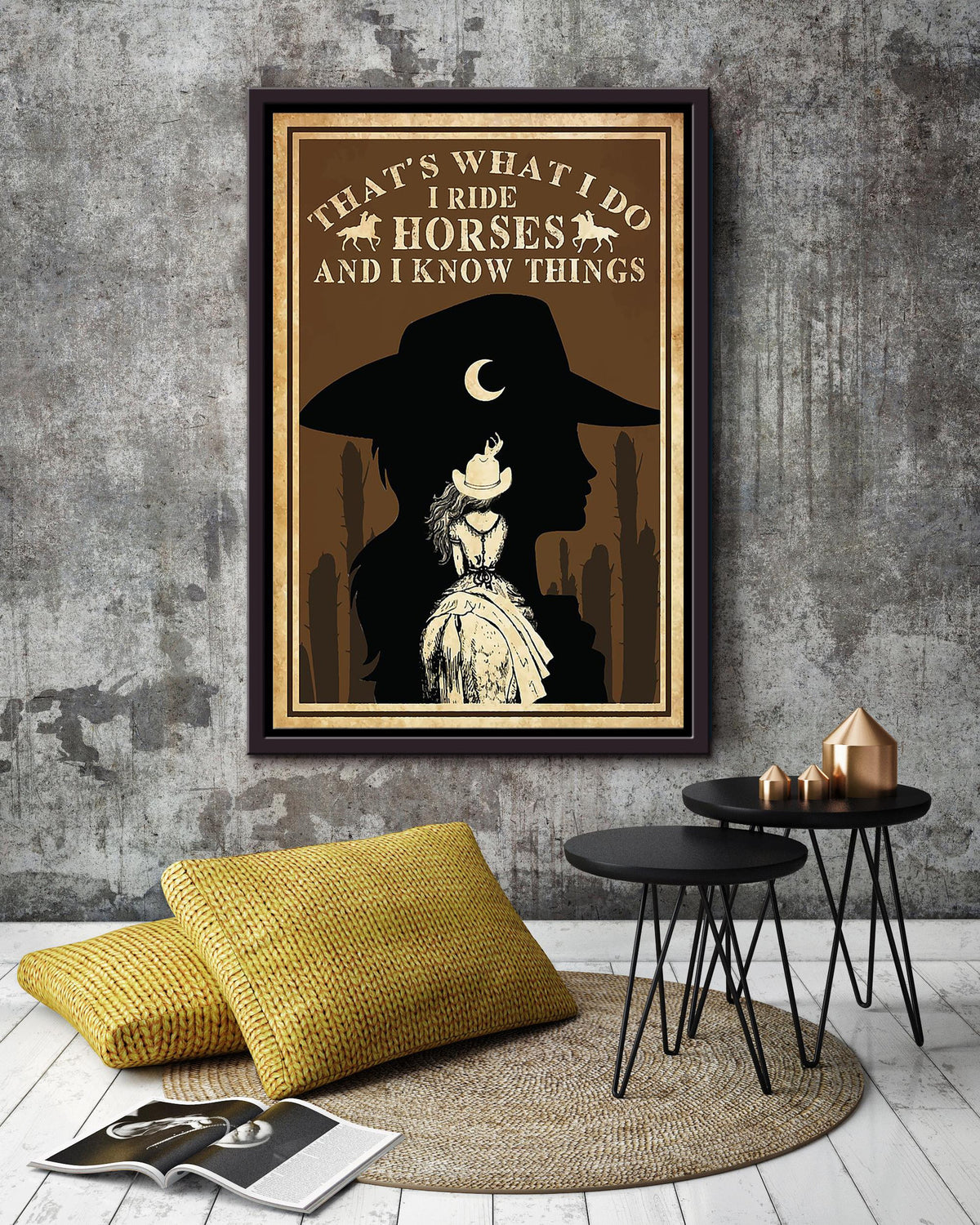 Cowgirl Thats What I Do I Ride Horses Running Horse Wall Art Gift For Horse Lover Horseback Rider Cowboy Framed Canvas Framed Prints, Canvas