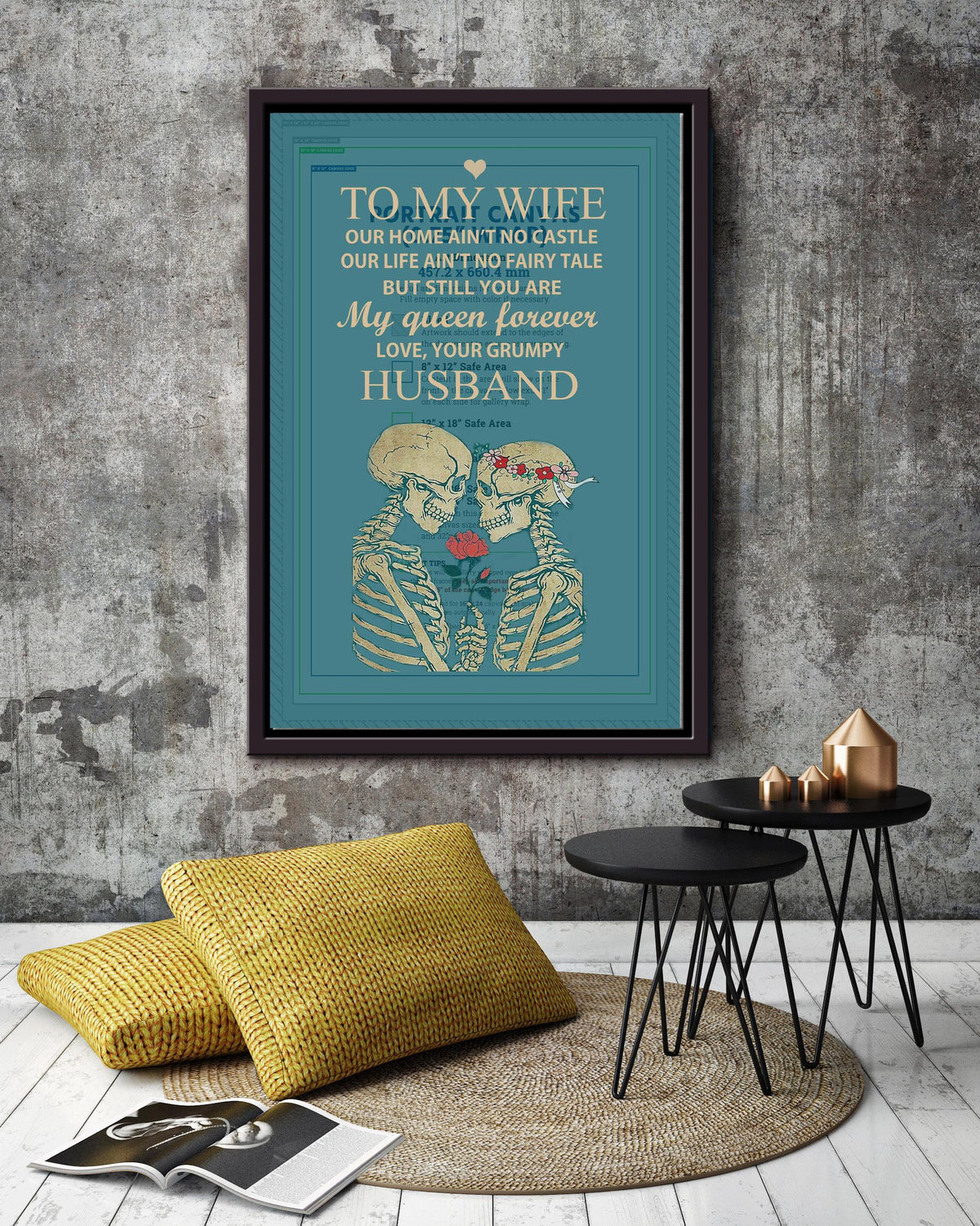 Loving Letter From Husband To Wife Gift For Valentine Wedding Anniversary Framed Canvas
