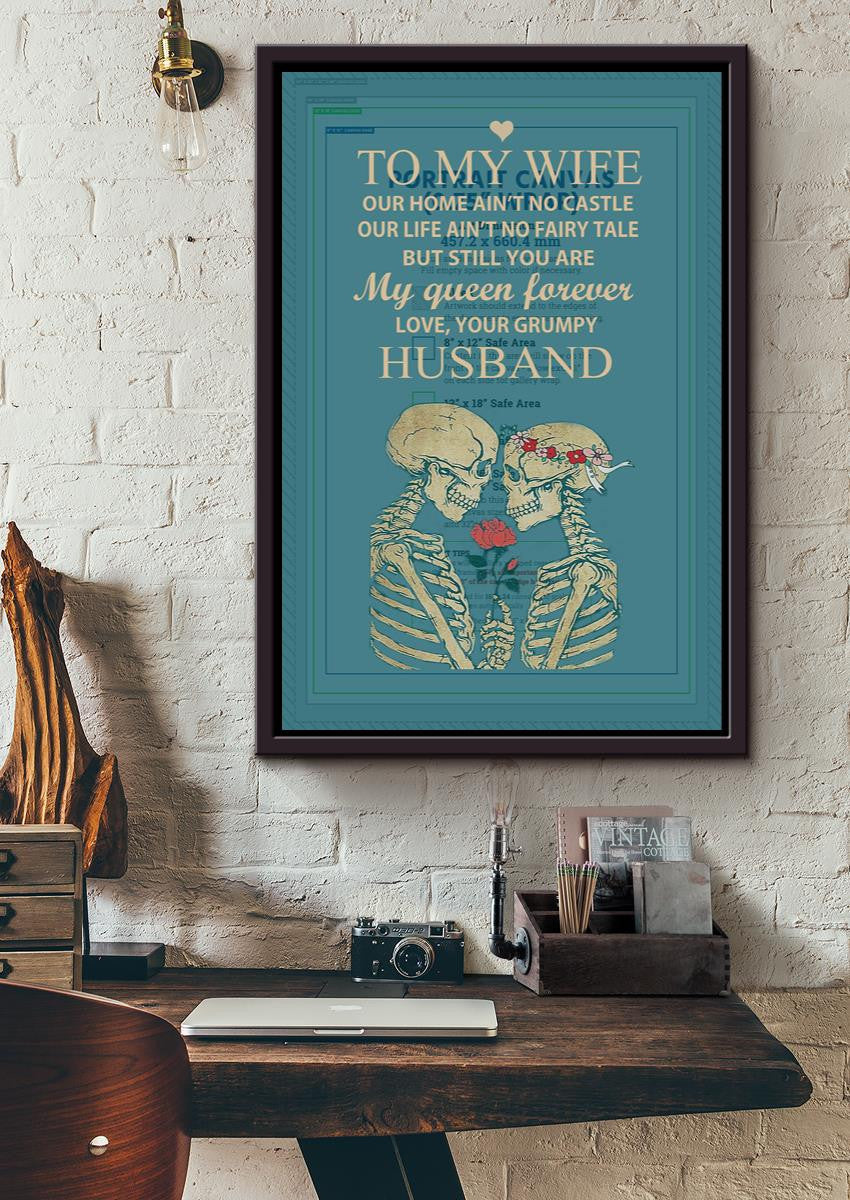 Loving Letter From Husband To Wife Gift For Valentine Wedding Anniversary Framed Canvas