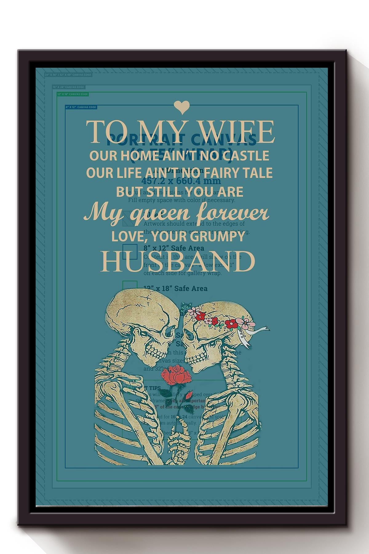 Loving Letter From Husband To Wife Gift For Valentine Wedding Anniversary Framed Canvas