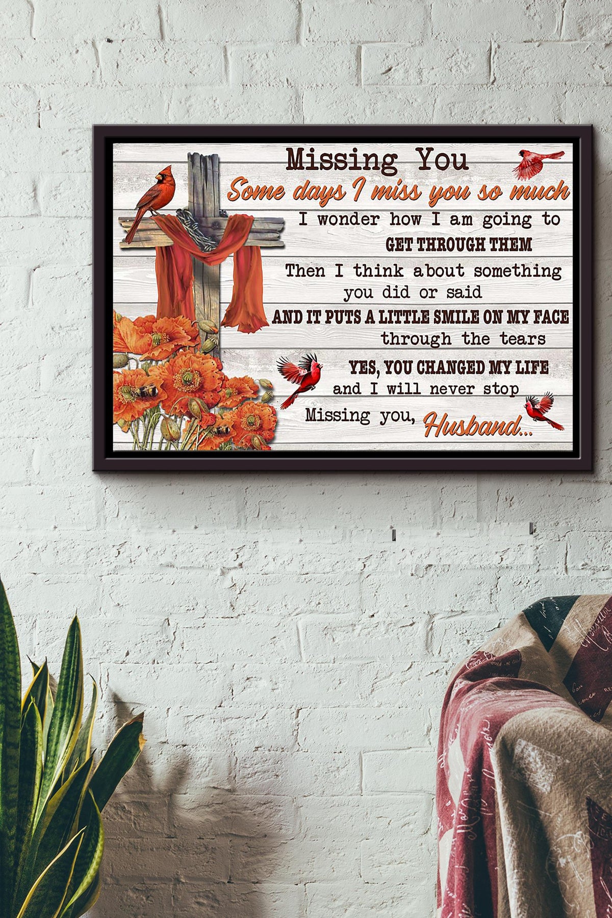Missing You Husband Some Days I Miss You So Much Poster n Framed Matte Canvas