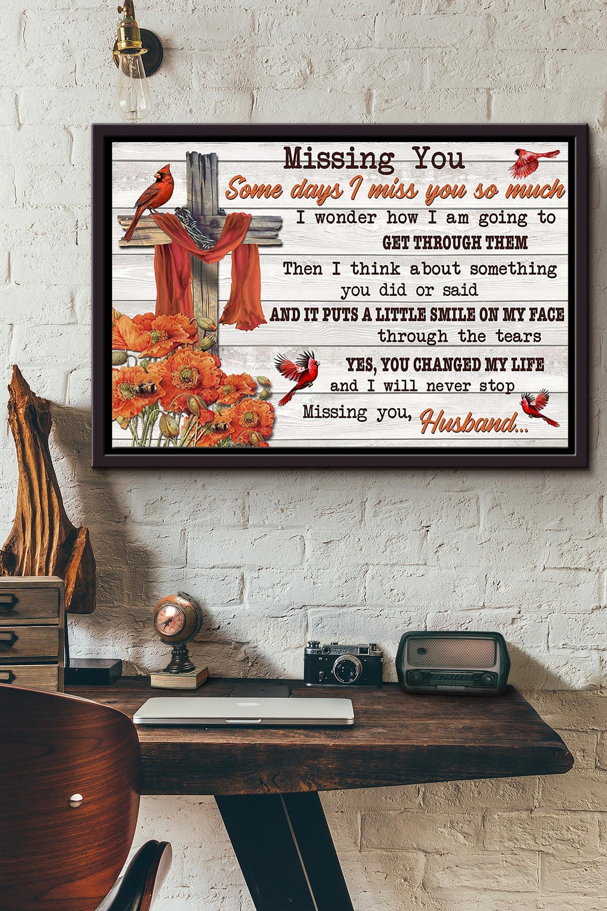 Missing You Husband Some Days I Miss You So Much Poster n Framed Matte Canvas