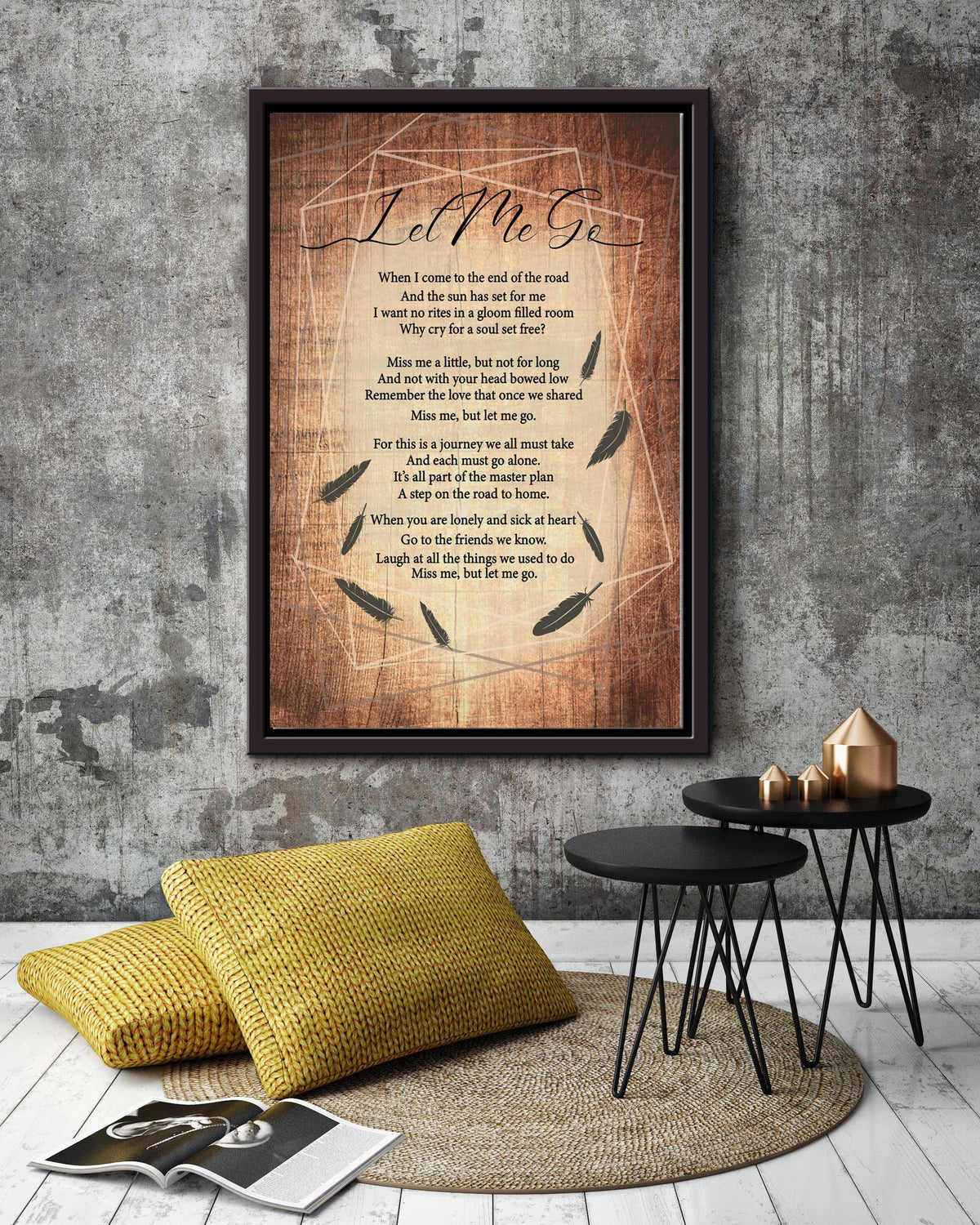Let Me Go Vintage Poem Wall Art Memorial Quote For Memorial Day Framed Canvas Framed Prints, Canvas