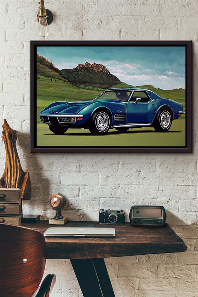 Maserati Ghibli Car Poster n Framed Matte Canvas