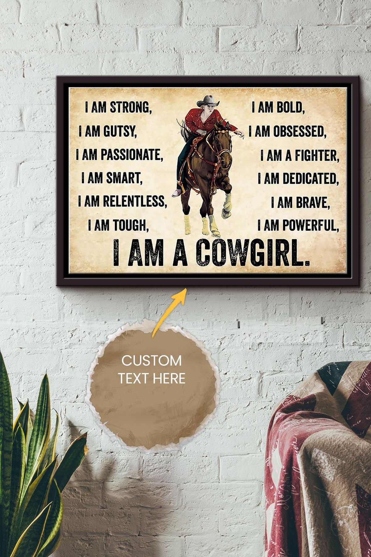 I Am A Horse Girl Poster - Animal Wall Art - Gift For Horse Lover Horse Rider Cowboy Cowgirl Farmhouse Decor Framed Matte Canvas Framed Prints, Canvas