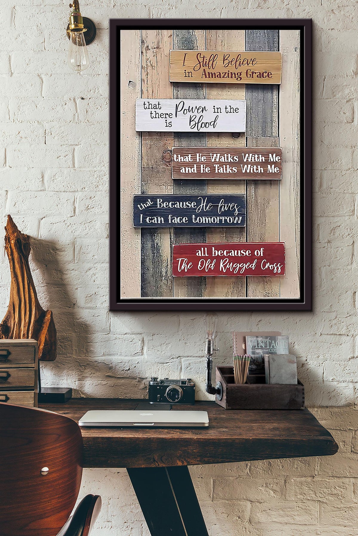 I Still Believe In Amazing Grace Bible Poster Framed Matte Canvas