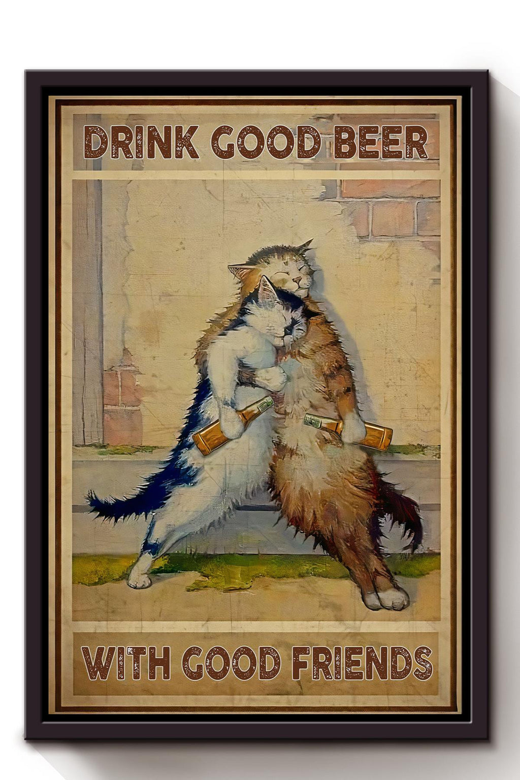 Drink Good Beer With Good Friends Gift For Bff Home Decor Housewarming Framed Canvas