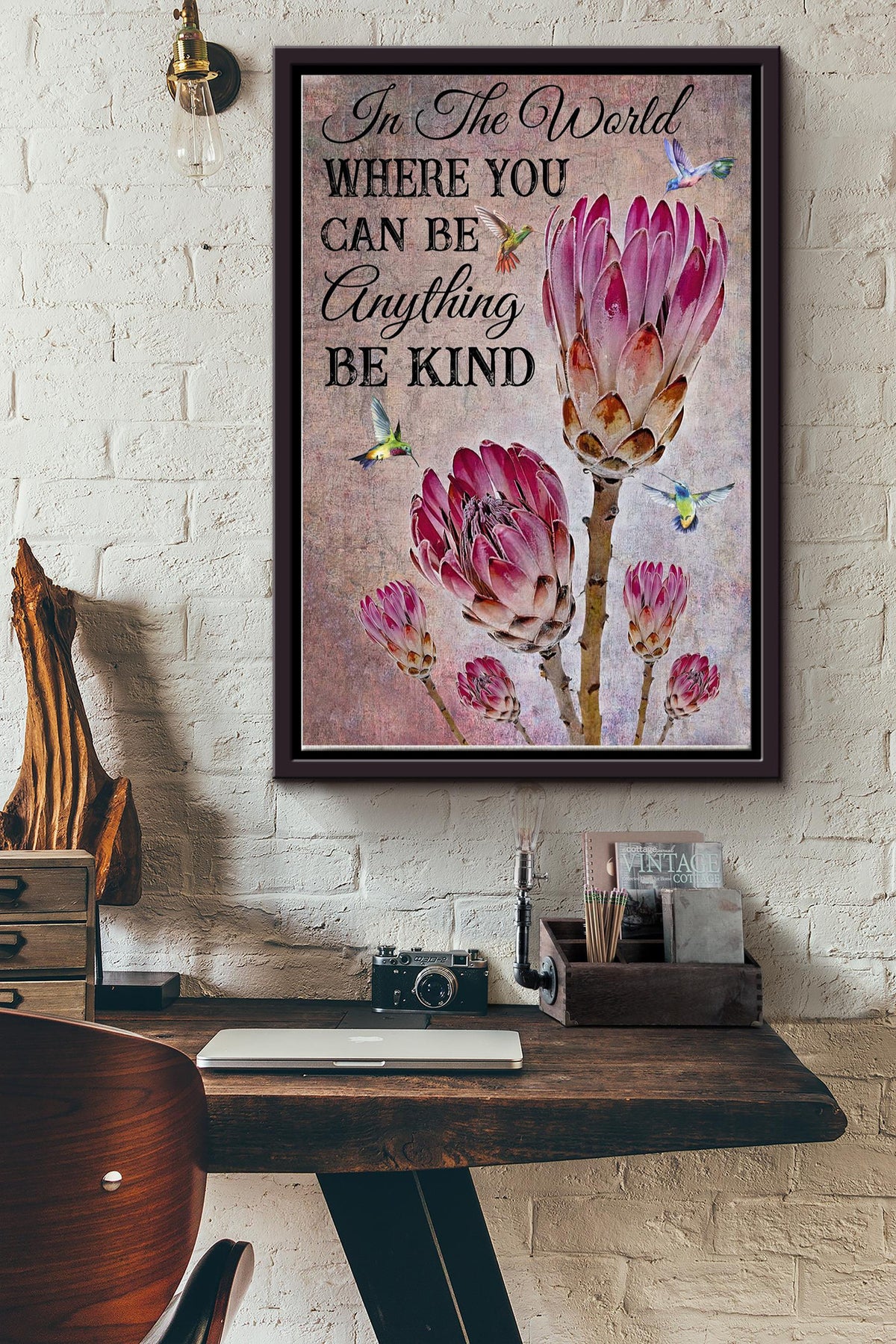 In The World Where You Can Be Anything Be Kind Poster Framed Matte Canvas