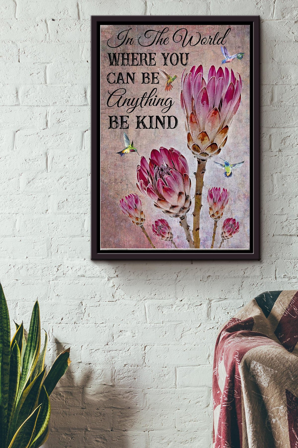 In The World Where You Can Be Anything Be Kind Poster Framed Matte Canvas