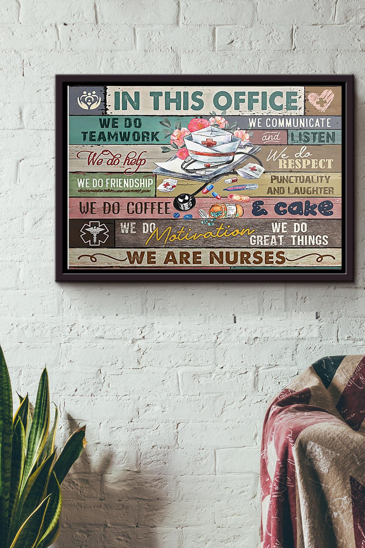 In This Office We Are Nurses Poster n Framed Matte Canvas