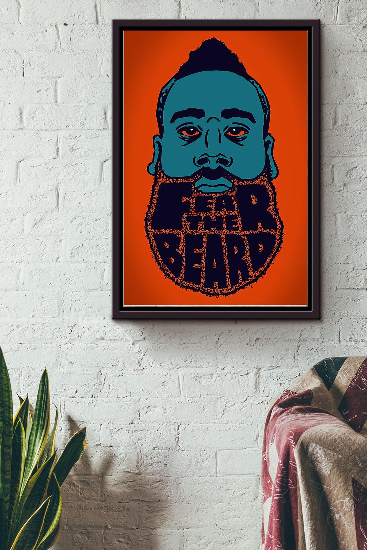 Fear The Beard Poster Framed Matte Canvas