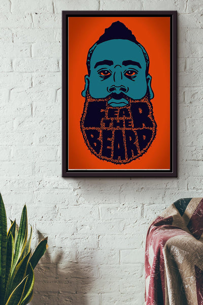 Fear The Beard Poster Framed Matte Canvas