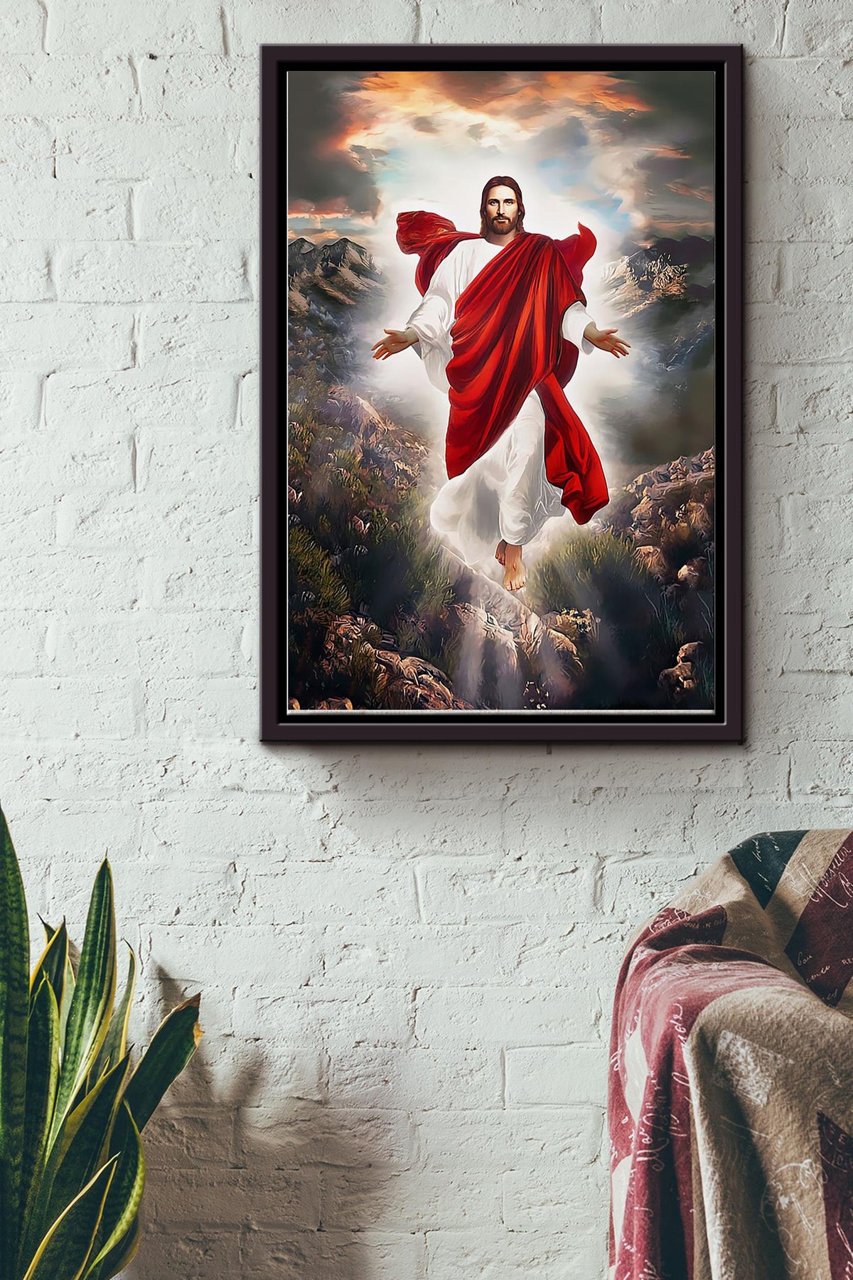 Christan Jesus Art Poster Framed Matte Canvas