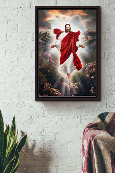 Christan Jesus Art Poster Framed Matte Canvas