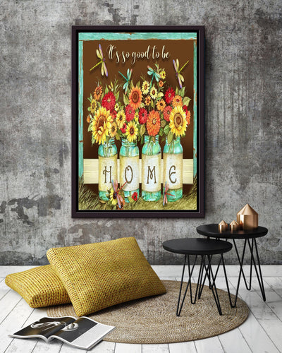 It's So Good To Be Home Floral Wall Art Gift For Florist Flower Shop Farmhouse Decor Housewarming Framed Canvas Framed Prints, Canvas