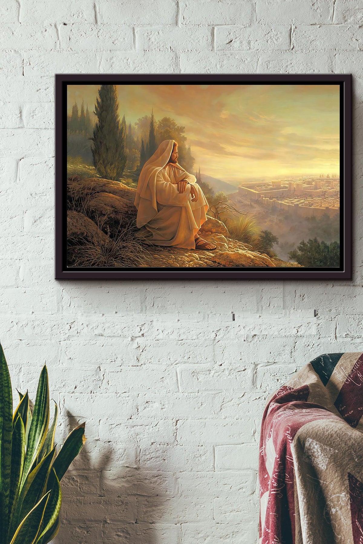 Jesus Sit On The Hill Poster n Framed Matte Canvas