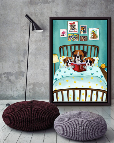 Mother Dog Tell Story For Puppies Wall Art For Dog Lover Housewarming Framed Matte Canvas Framed Prints, Canvas