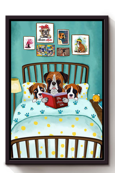 Mother Dog Tell Story For Puppies Wall Art For Dog Lover Housewarming Framed Matte Canvas Framed Prints, Canvas