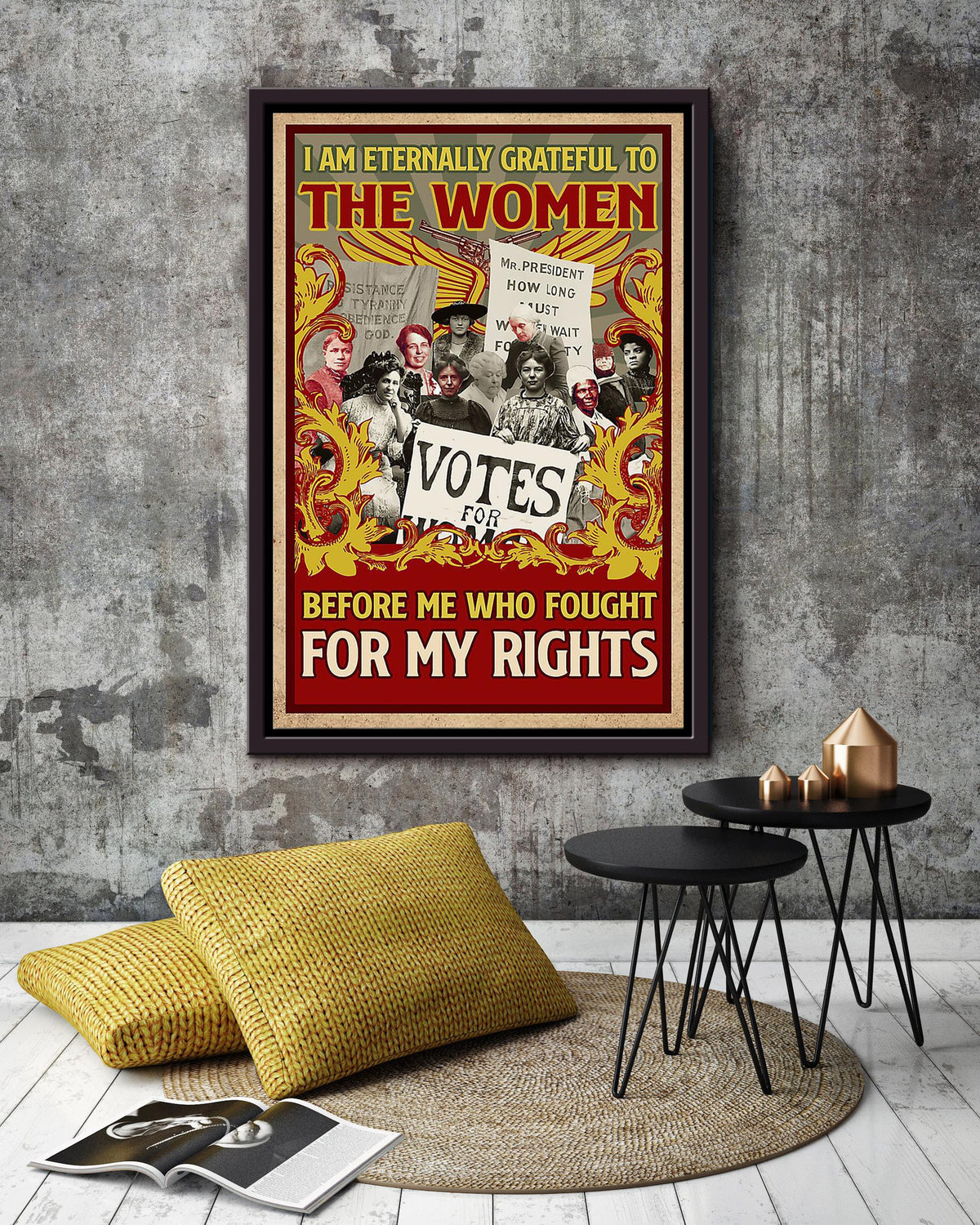 I Am Eternally Grateful To The Women Before Me Girls Wall Decor Gift For International Women Day Home Decor Girlfriend Framed Canvas