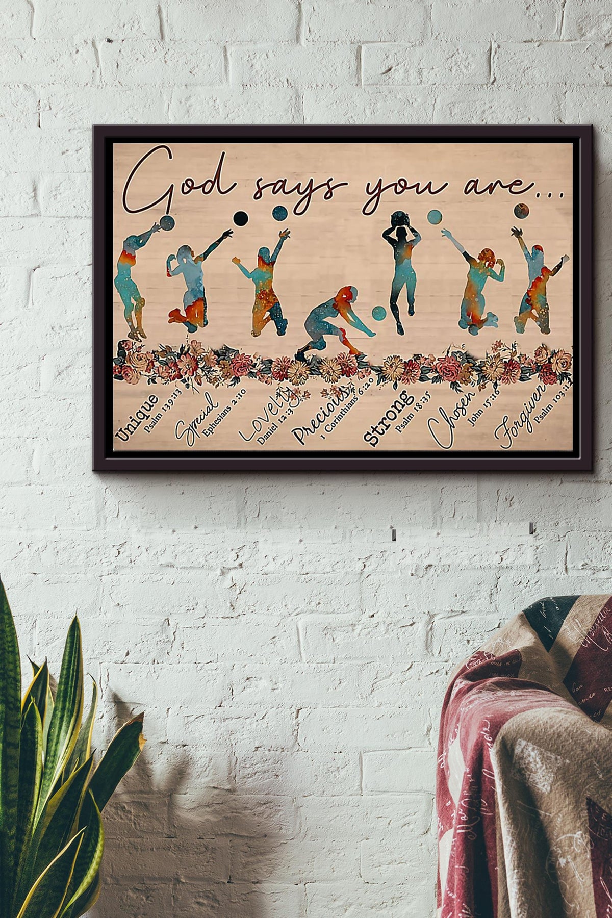 God Says You Are A Volleyball Player Poster n Framed Matte Canvas