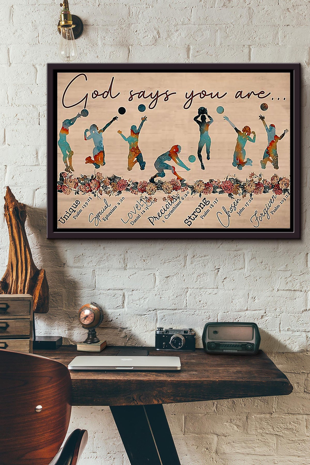 God Says You Are A Volleyball Player Poster n Framed Matte Canvas