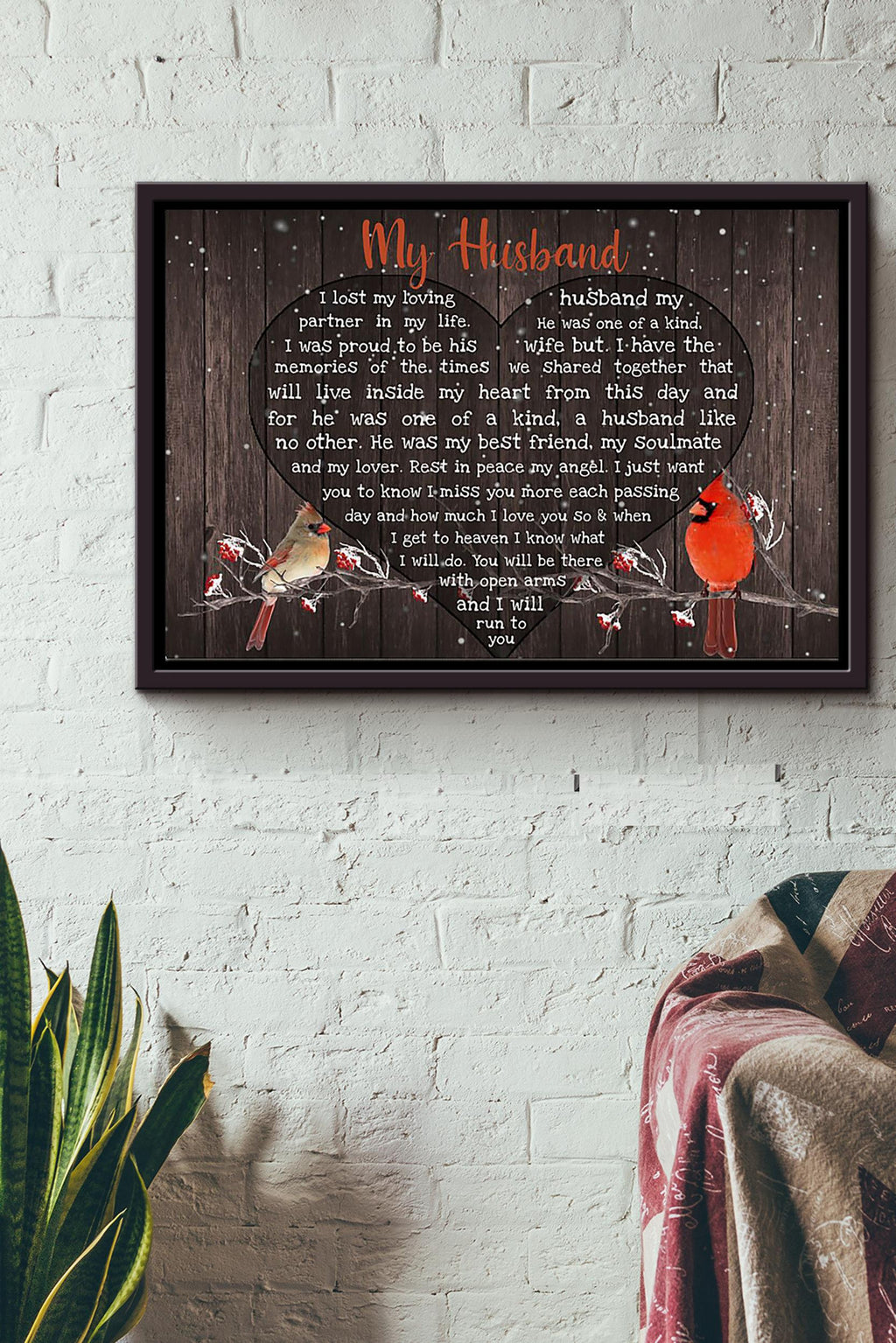 My Husband I Lost My Loving Husband My Partner Poster n Framed Matte Canvas