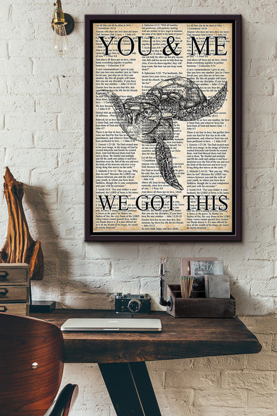 You And Me We Got This Turtle Couple Poster Framed Matte Canvas