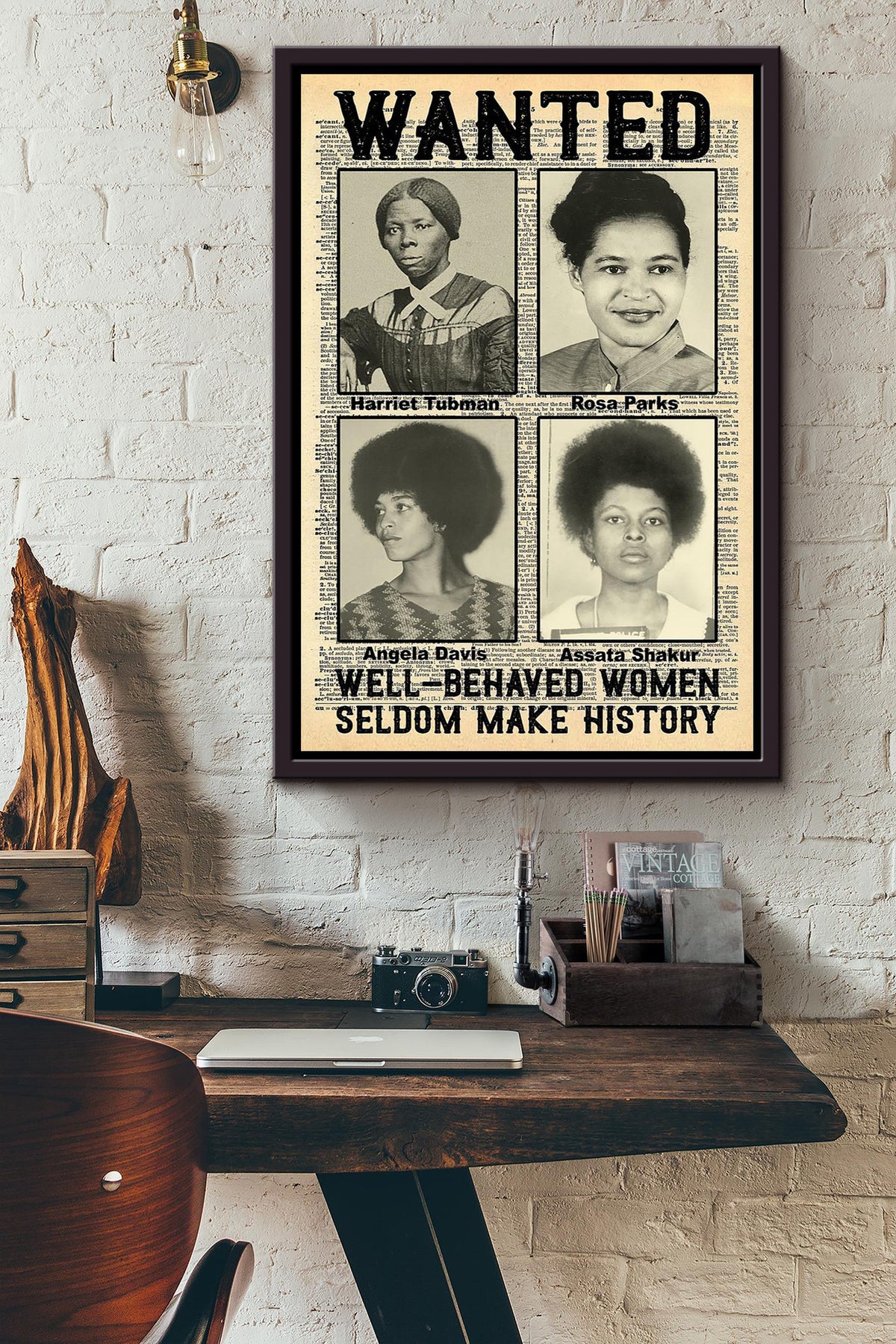 Wanted Well Behaved Women Girls Wall Decor Gift For International Women Day Home Decor Girlfriend Framed Canvas