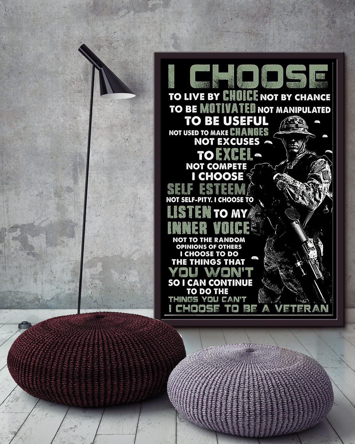 Veterans Quote Veteran Wall Art Gift For Soldier Framed Canvas Framed Prints, Canvas