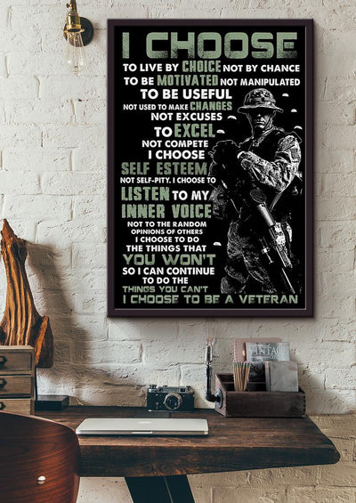 Veterans Quote Veteran Wall Art Gift For Soldier Framed Canvas Framed Prints, Canvas