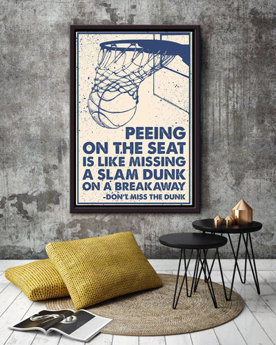 Peeling On The Seat Basketball Wall Art For Basketball Fan Framed Canvas Framed Prints, Canvas