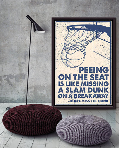 Peeling On The Seat Basketball Wall Art For Basketball Fan Framed Canvas Framed Prints, Canvas