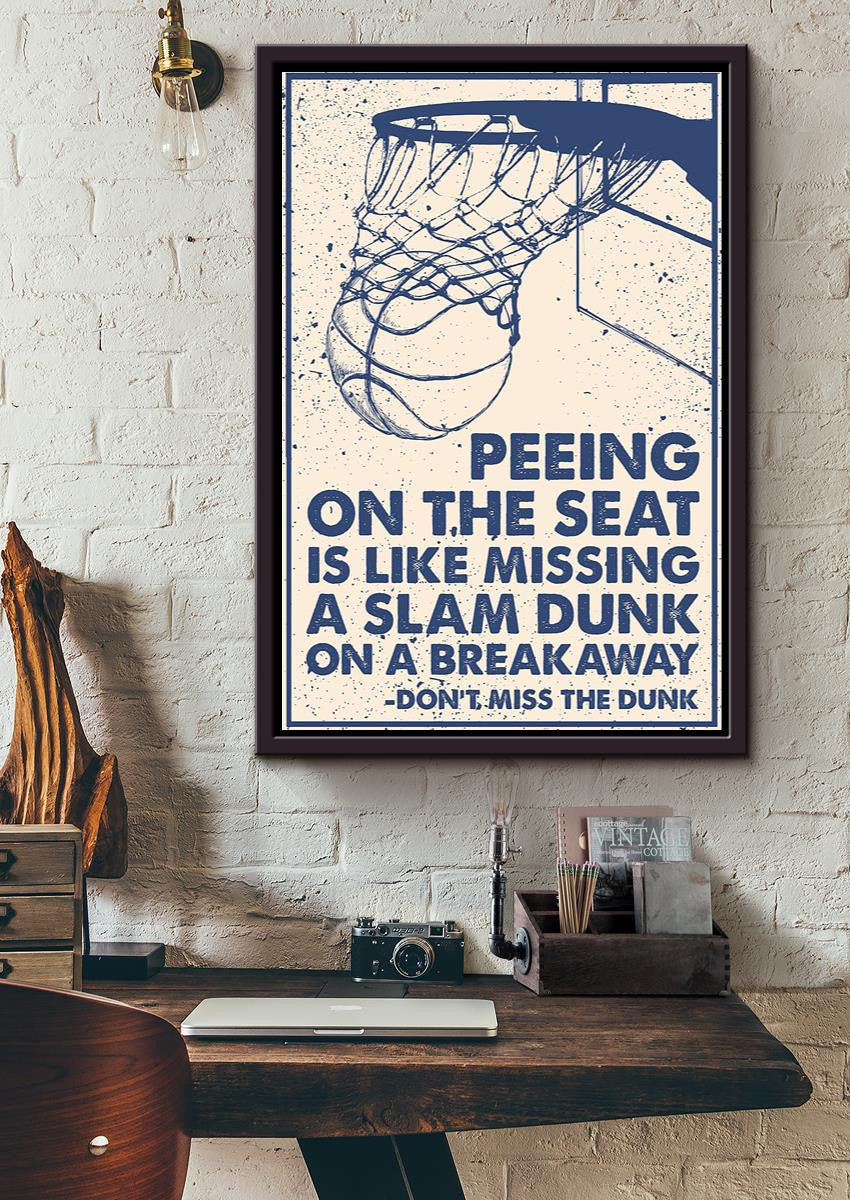 Peeling On The Seat Basketball Wall Art For Basketball Fan Framed Canvas Framed Prints, Canvas