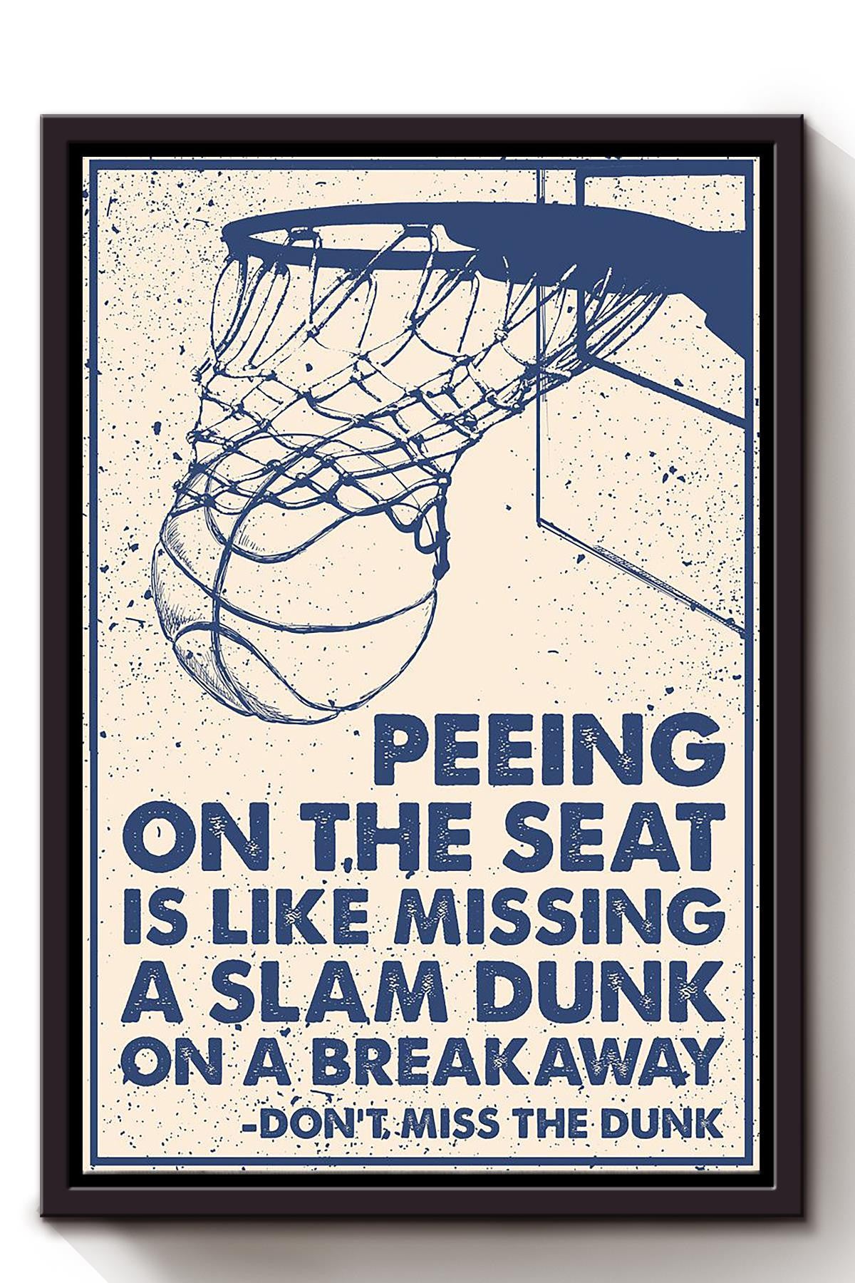 Peeling On The Seat Basketball Wall Art For Basketball Fan Framed Canvas Framed Prints, Canvas
