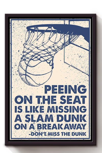 Peeling On The Seat Basketball Wall Art For Basketball Fan Framed Canvas Framed Prints, Canvas