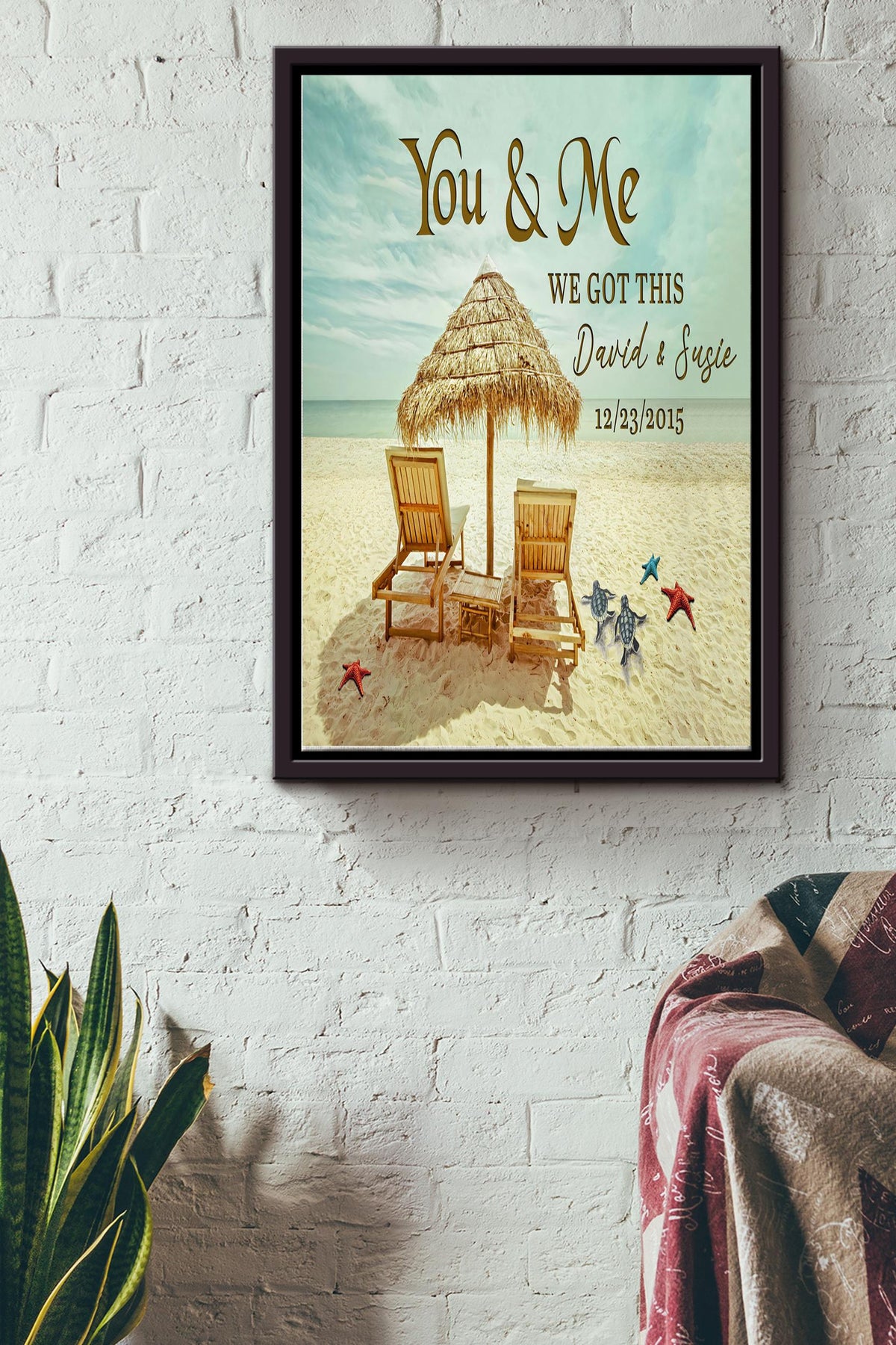 You And Me We Got This Vintage Poster - Decor Wall Art - Gift For Couple Husband Wife Lover Wedding Anniversary Housewarming Home Decor Beach Lover Framed Matte Canvas Framed Prints, Canvas