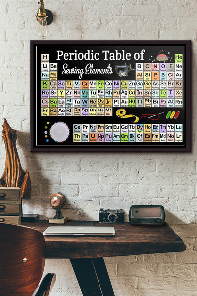 Periodic Table Of Sewing Element Poster n Framed Matte Canvas