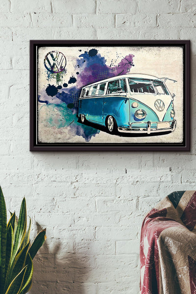 Volkswagen Van Poster n Framed Matte Canvas