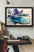 Volkswagen Van Poster n Framed Matte Canvas
