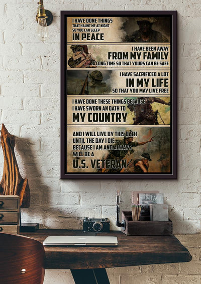 Peace For My Family My Country Us Veteran Veteran Wall Art Gift For Soldier Peace Activist Framed Canvas Framed Prints, Canvas