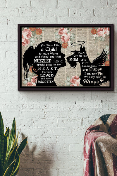 Schnauzer Forever Loved And Never Forgotten Poster n Framed Matte Canvas