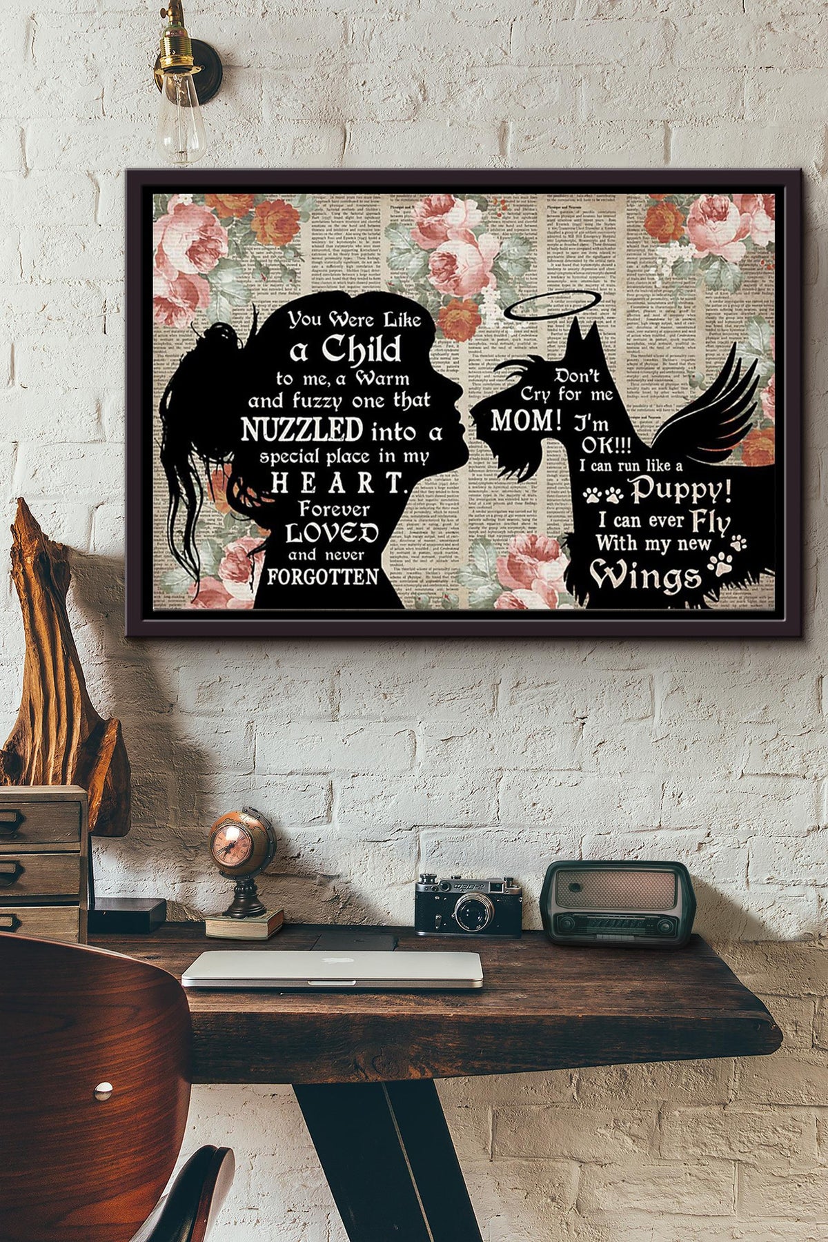 Schnauzer Forever Loved And Never Forgotten Poster n Framed Matte Canvas