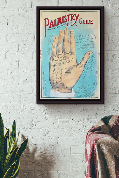 Palmistry Guide Science Wall Art Gift For Horoscope Viewer Framed Canvas Framed Prints, Canvas